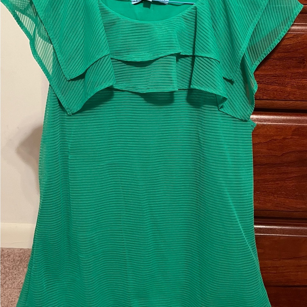 Antonio Melani, Kelly green women’s top, size Large, cap sleeves, smoke free
